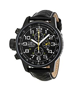 Men's I-Force Chronograph Black Genuine Leather & Dial