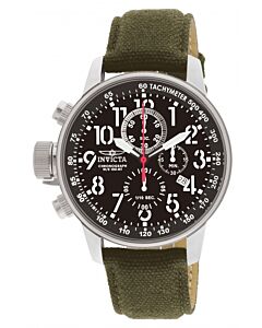 Men's Force Chronograph Olive Fabric Black Dial Watch