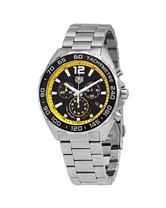 Men's Formula 1 Chronograph Stainless Steel Black Cardon Fiber and Yellow Dial Watch