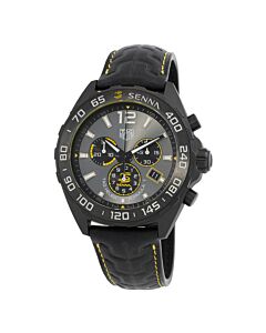 Men's Formula 1 Senna Edition Chronograph Leather Grey Dial Watch