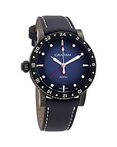 Men's Fortress GMT Leather Blue Dial Watch