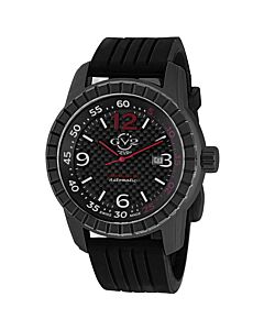 Men's Fortunato Rubber Black Dial Watch