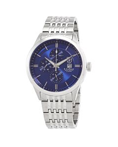 Men's Full Calendar Stainless Steel Blue Dial Watch