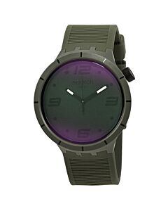 Men's Futuristic Grey Silicone Green (Solar Spectrum Effect) Dial Watch