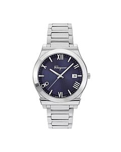Men's Gancini Stainless Steel Blue Dial Watch