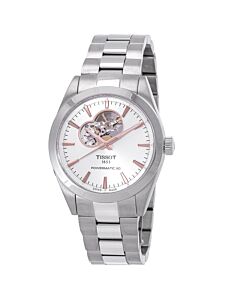 Men's Gentleman Powermatic 80 Open Heart Stainless Steel Silver Dial Watch