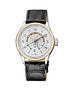 Men's Giromondo Leather White Dial Watch