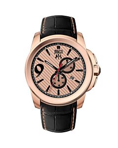 Men's Gliese Leather Rose Gold Dial Watch