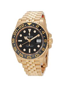 Men's GMT-Master II 18kt Yellow Gold Jubilee Black Dial Watch