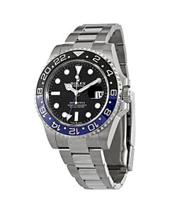 Men's GMT-Master II Stainless Steel Rolex Oyster Black Dial Watch