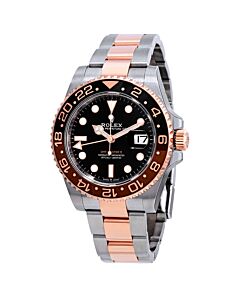 Men's GMT-Master II Stainless Steel and 18kt Everose Gold Oyster Black Dial