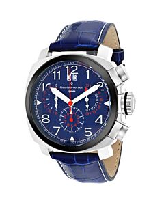 Men's Grand Python Chronograph (Faux) Leather Blue Dial Watch