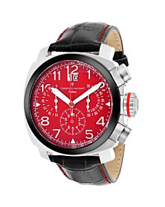 Men's Grand Python Chronograph Leather Red Dial Watch