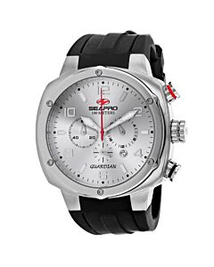 Men's Guardian Chronograph Silicone Silver-tone Dial Watch