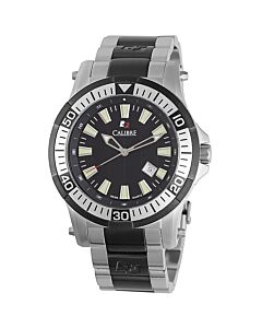 Men's Hawk Date Stainless Steel Black Dial Watch