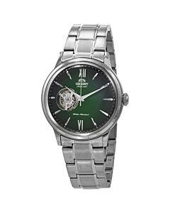 Men's Helios Stainless Steel Green (Open Heart) Dial Watch