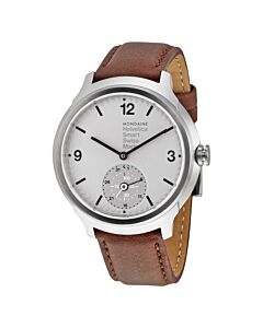 Men's Helvetica No 1 Leather Silver Dial Watch