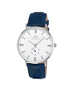Men's Henry Genuine Leather White Dial Watch