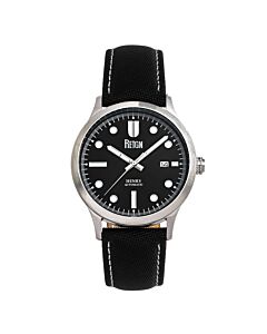 Men's Henry Leather Black Dial Watch