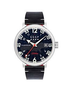 Men's Hereos Comrade Leather Blue Dial Watch