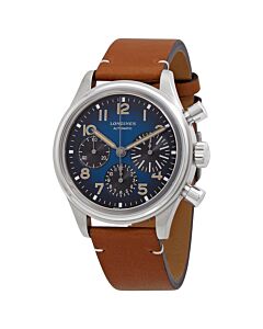 Men's Heritage Chronograph Calfskin Leather Blue Dial Watch