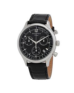 Men's Heritage Chronograph Crocodile Leather Grey Dial Watch