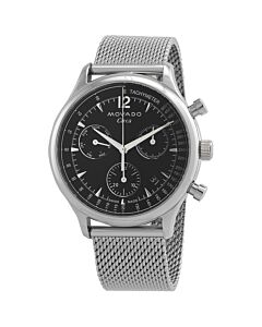 Men's Heritage Chronograph Stainless Steel Mesh Black Dial Watch