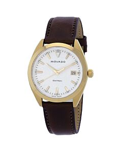 Men's Heritage Leather White Dial Watch