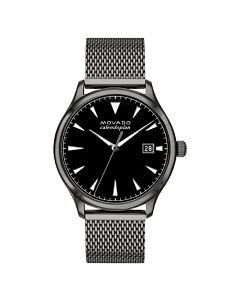 Men's Heritage Mesh Stainless Steel Black Dial Watch