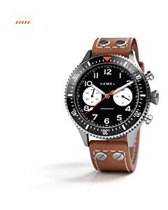 Men's HF T20 Chronograph Leather Black Dial Watch