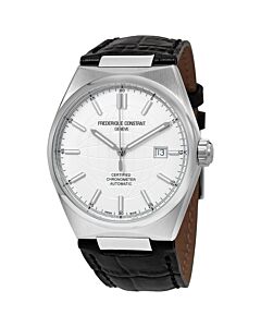 Men's Highlife Leather Silver Dial Watch