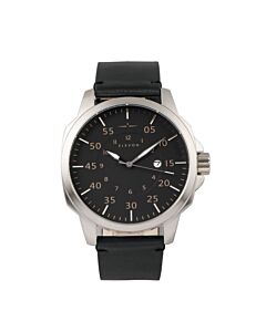 Men's Hughes Leather Black Dial Watch