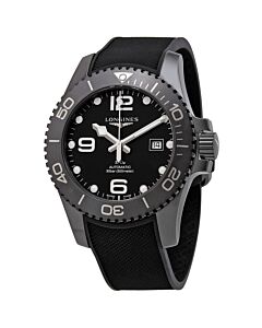 Men's Hydroconquest Rubber Black Dial Watch