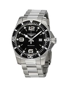 Men's HydroConquest Stainless Steel Black Dial Watch
