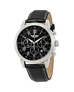 Men's I by Invicta Chronograph Leather Black Dial
