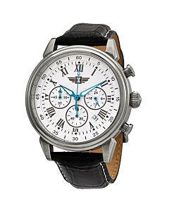 Men's I by Invicta Chronograph Leather Silver-tone Dial