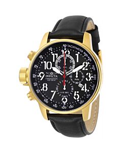 Men's I-Force Chronograph Leather Black Dial Watch
