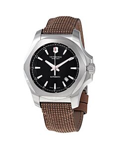 Men's I.N.O.X. Wood-set (Leather Backed) Black Dial Watch