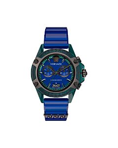 Men's Icon Active Chronograph Silicone Blue Dial Watch