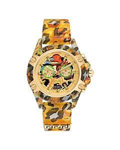 Men's Icon Active Chronograph Silicone Yellow Leopard Dial Watch