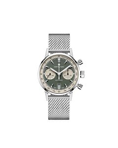 Men's Intra-Matic Chronograph Stainless Steel Mesh Green Dial Watch