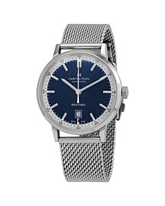 Men's Intra-Matic Stainless Steel Mesh Blue Dial Watch