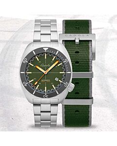 Men's Intrepid Stainless Steel Green Dial Watch