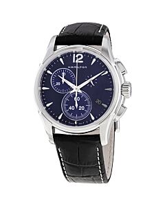 Men's Jazzmaster Chronograph Leather Blue Dial Watch