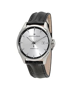 Men's Jazzmaster Leather Silver Dial