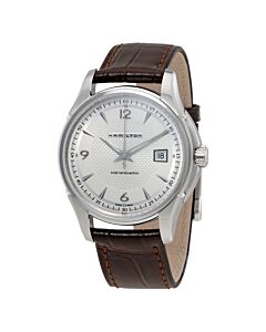 Men's Jazzmaster Brown Leather Silver Guilloche Dial