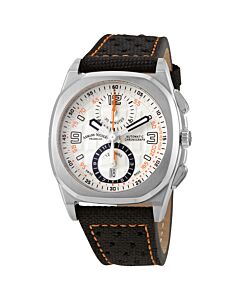 Men's JH9 Chronograph Cavnas with Orange Stitching Silver Dial Watch