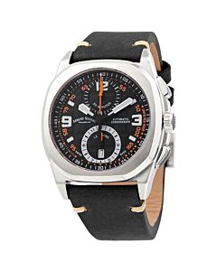 Mens-JH9-Chronograph-Leather-Black-Orange-Dial-Watch