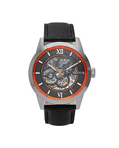 Men's Jonas Genuine Leather Black Dial Watch