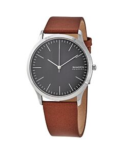 Men's Jorn Leather Grey Dial Watch